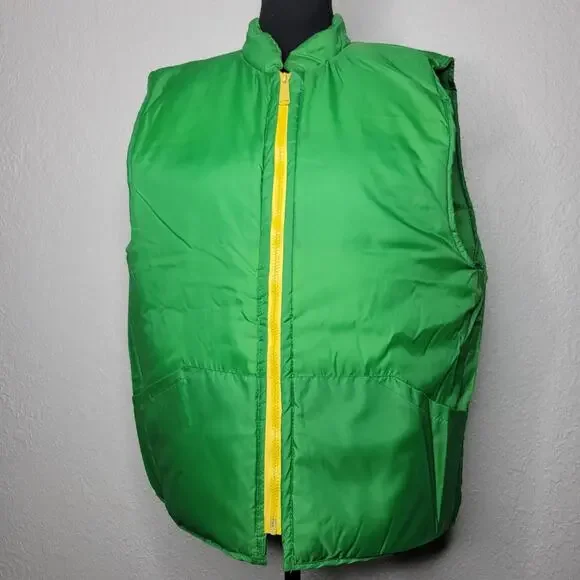 Vintage Unbranded Reversible Retro Striped Unisex Nylon Puffer Vest Pockets✨️L - Picture 14 of 16